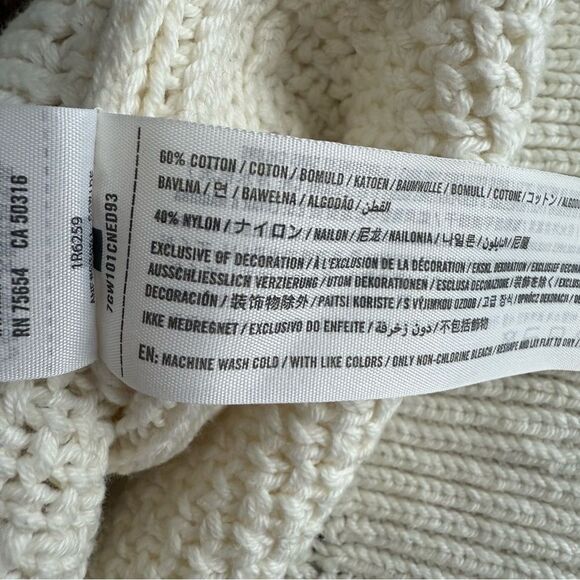 Abercrombie & Fitch Sweater Knit Open Weave Cream Small - Picture 6 of 6